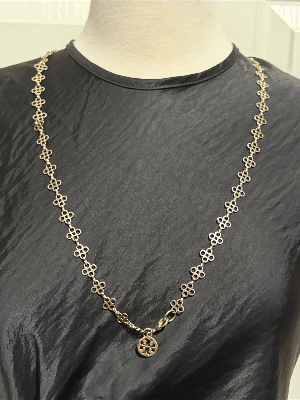 Tory Burch Quatrefoil Gold Long Necklace”